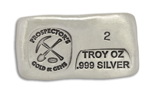 2 Ounce Prospectors Hand Poured Silver Bar