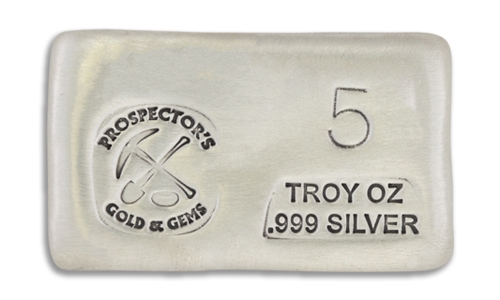 5 Ounce Prospectors Hand Poured Silver Bar
