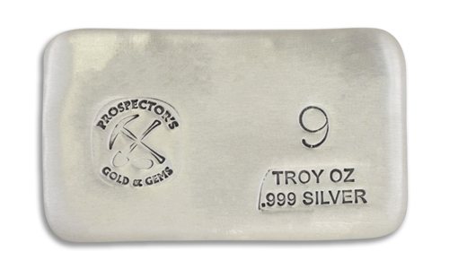 9 Prospectors Hand Poured Silver Bar