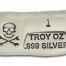 1 Ounce Scull & Crossbone Prospectors Hand Poured Silver Bar