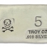 5 Ounce Scull & Crossbone Prospectors Hand Poured Silver Bar