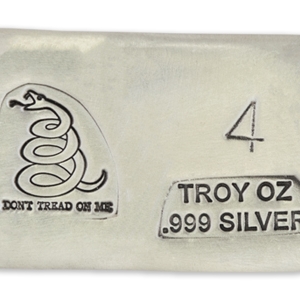 4 Ounce Prospectors Dont Tread on Me Hand Poured Silver Bar