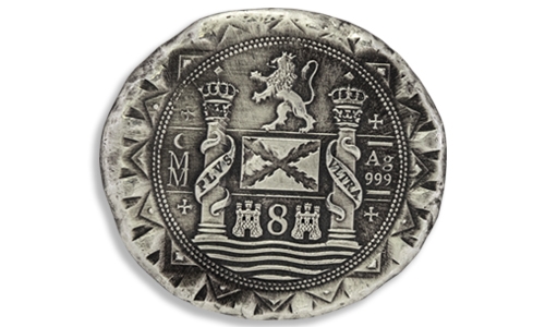 1622 Atocha Silver Cob Coin Back